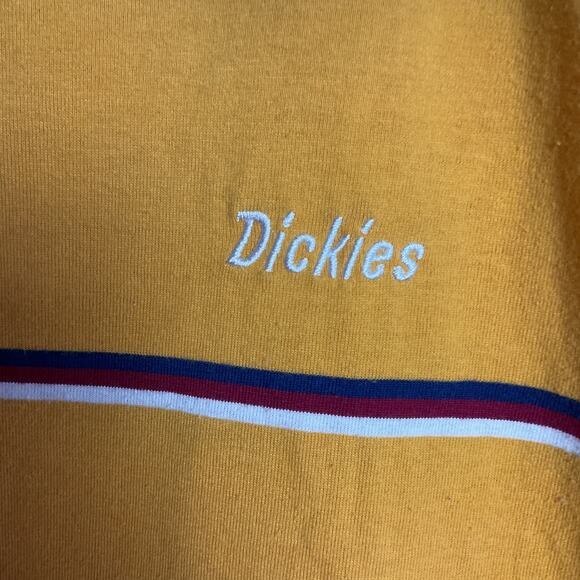 Dickies Womens Embroidered Logo Crop Top Horizontal Stripes Large - Picture 4 of 11